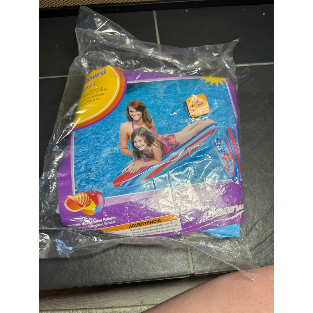 Clearwater Inflatable Surfboard Pool Float Raft 59x19 Blue Red Kmart Y2K Summer